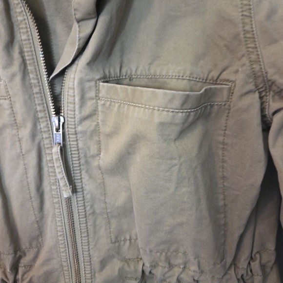 JCREW Womens Small Olive Green Full Zip Cinch Waist Utility Jacket G1506 TT1 - Picture 6 of 13